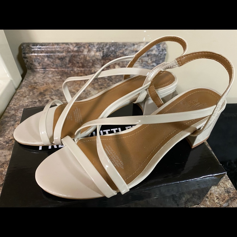 Nude Strap Block Heels